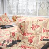 Pink Vintage Christmas Tree Wrapping Paper - Classic Holiday Gift Wrap with Retro Charm