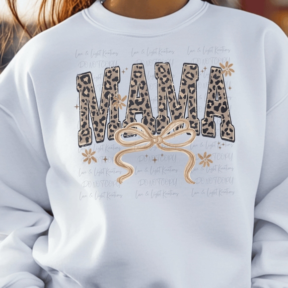 Leopard Print Mama Bow