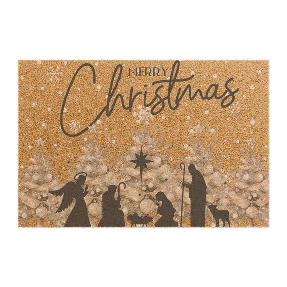 Champagne Merry Christmas Doormat