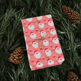 Personalized Pink Santa Wrapping Paper - Custom Holiday Gift Wrap with Santa Design