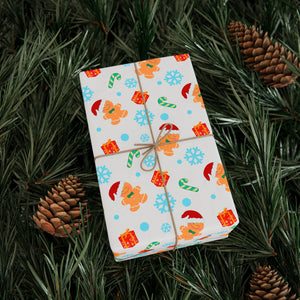 Gingerbread Cartoon Christmas Wrapping Paper for Kids - Fun & Festive Holiday Gift Wrap