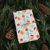 Gingerbread Cartoon Christmas Wrapping Paper for Kids - Fun & Festive Holiday Gift Wrap