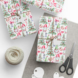 Pastel Pink Gnome Christmas Wrapping Paper - Whimsical Holiday Gift Wrap