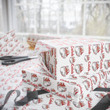 Personalized Retro Peace Santa Wrapping Paper – Groovy Holiday Gift Wrap with Retro Charm