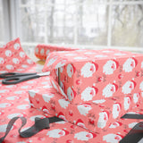 Personalized Pink Santa Wrapping Paper - Custom Holiday Gift Wrap with Santa Design