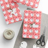 Personalized Pink Santa Wrapping Paper - Custom Holiday Gift Wrap with Santa Design
