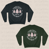 Farm Fresh Christmas Trees Sweatshirt | Champion Holiday Crewneck | Christmas Tree Graphic Sweater | Cozy Holiday Gift Idea