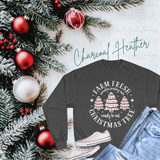 Farm Fresh Christmas Trees Sweatshirt | Champion Holiday Crewneck | Christmas Tree Graphic Sweater | Cozy Holiday Gift Idea