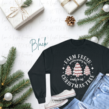 Farm Fresh Christmas Trees Sweatshirt | Champion Holiday Crewneck | Christmas Tree Graphic Sweater | Cozy Holiday Gift Idea