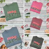 Merry Christmas T-Shirt | Comfort Colors Faux 3D Script Tee | Simple Holiday Shirt | Festive Christmas Top | Cozy Xmas Gift Idea
