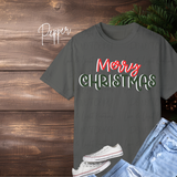 Merry Christmas T-Shirt | Comfort Colors Faux 3D Script Tee | Simple Holiday Shirt | Festive Christmas Top | Cozy Xmas Gift Idea