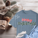 Merry Christmas T-Shirt | Comfort Colors Faux 3D Script Tee | Simple Holiday Shirt | Festive Christmas Top | Cozy Xmas Gift Idea