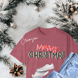 Merry Christmas T-Shirt | Comfort Colors Faux 3D Script Tee | Simple Holiday Shirt | Festive Christmas Top | Cozy Xmas Gift Idea