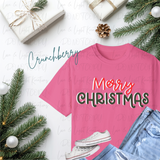 Merry Christmas T-Shirt | Comfort Colors Faux 3D Script Tee | Simple Holiday Shirt | Festive Christmas Top | Cozy Xmas Gift Idea