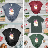 Merry Christmas T-Shirt | Bella Canvas Pink Santa Shirt | Cute Holiday Graphic Tee | Christmas Gift for Women | Festive Xmas T-Shirt