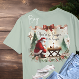 Jesus Is the Reason T-Shirt | Comfort Colors Christmas Tee | Watercolor Pastel Santa & Baby Jesus | Faith-Based Holiday Gift Idea