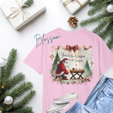 Jesus Is the Reason T-Shirt | Comfort Colors Christmas Tee | Watercolor Pastel Santa & Baby Jesus | Faith-Based Holiday Gift Idea