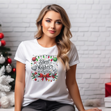 Silent Nights? Not in Healthcare Shirt | Nurse Christmas T-Shirt | Festive Holiday Tee with Lights, Holly & Bow | Medical Field Gift Idea