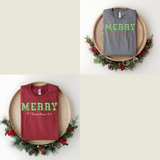 Merry Nurse-Mas Shirt | Bella Canvas Christmas Nurse T-Shirt | Heartbeat Design & Faux Embroidery | Holiday Gift for Nurses