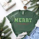 Merry Nurse-Mas Shirt | Bella Canvas Christmas Nurse T-Shirt | Heartbeat Design & Faux Embroidery | Holiday Gift for Nurses