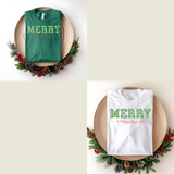 Merry Nurse-Mas Shirt | Bella Canvas Christmas Nurse T-Shirt | Heartbeat Design & Faux Embroidery | Holiday Gift for Nurses