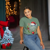 Santa's Favorite Teacher Shirt - Comfort Colors T-Shirt | Glitter Holiday Teacher Gift | Christmas Santa Hat Design | Multiple Colors