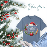Santa's Favorite Teacher Shirt - Comfort Colors T-Shirt | Glitter Holiday Teacher Gift | Christmas Santa Hat Design | Multiple Colors