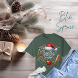 Santa's Favorite Teacher Shirt - Comfort Colors T-Shirt | Glitter Holiday Teacher Gift | Christmas Santa Hat Design | Multiple Colors