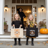 Personalized Halloween Tote Bag| Cute Ghost with Coquette bow Halloween Canvas Tote| Trick or Treat Goodie Gift Bag| Kid Trendy Candy Basket