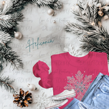 Faux Rhinestone Snowflake Sweatshirt | Sparkly Holiday Shirt | Christmas Gift for Women | Festive Winter Snowflake Top