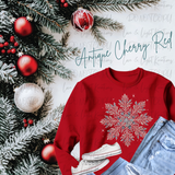 Faux Rhinestone Snowflake Sweatshirt | Sparkly Holiday Shirt | Christmas Gift for Women | Festive Winter Snowflake Top