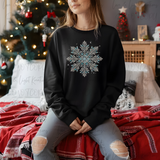 Faux Rhinestone Snowflake Sweatshirt | Sparkly Holiday Shirt | Christmas Gift for Women | Festive Winter Snowflake Top