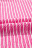 Striped V-Neck Dropped Shoulder Sweater