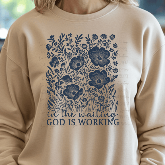 In the Waiting God is Working Navy Color