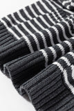 Pocketed Striped Johnny Collar Sweater Vest