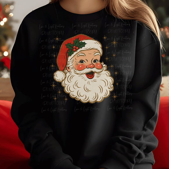 Jolly Santa Head with Stars