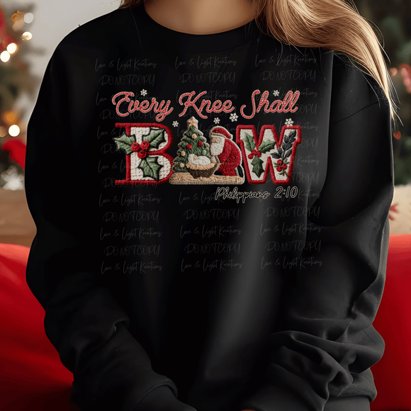 Every Knee Bow Nativity Santa