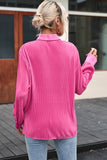 Texture Collared Neck Long Sleeve Shirt