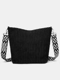 Corduroy Solid Color Crossbody with Removable Strap