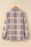 Plaid Button Up Collared Neck Cardigan