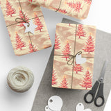 Pink Vintage Christmas Tree Wrapping Paper - Classic Holiday Gift Wrap with Retro Charm