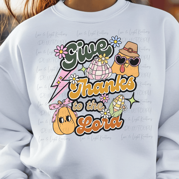 Retro Cartoon Give Thanks to the Lord