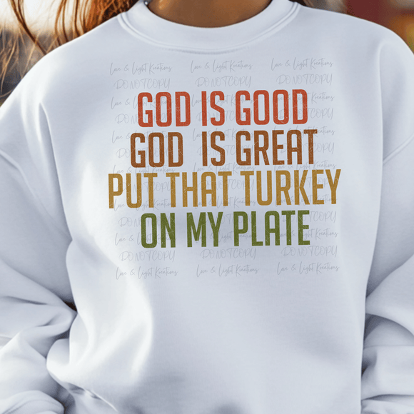 God is Good God is Great Turkey Plate