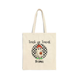 Personalized Halloween Tote Bag| Ghost Canvas Tote Bag| Retro Ghost| Trick or Treat Goodie Gift Bag| Kids Spooky Cute Retro Trendy Candy Bag