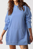 Exposed Seam Kangaroo Pocket Long Sleeve Hoodie