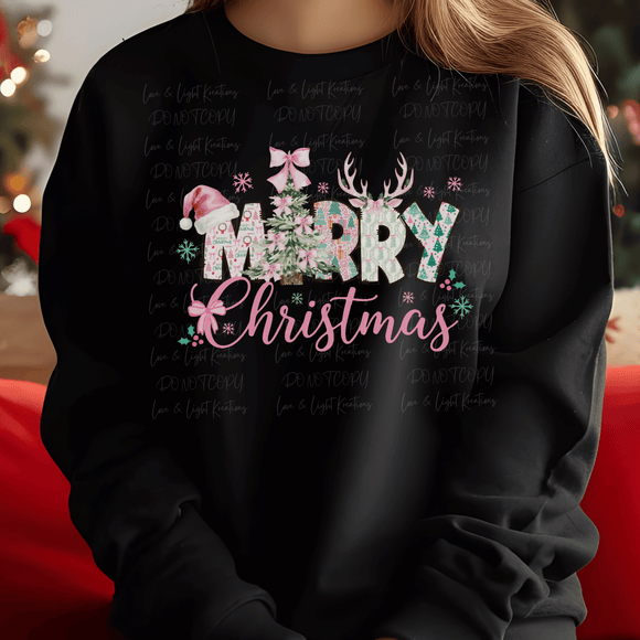 Preppy Pink Merry Christmas