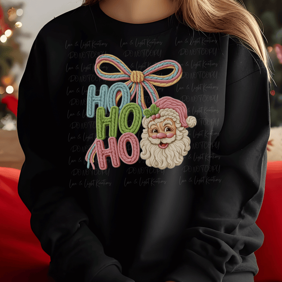 Faux Yarn Ho Ho Ho Santa