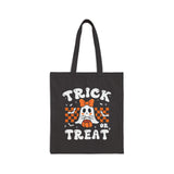 Personalized Halloween Tote Bag| Cute Ghost with Coquette bow Halloween Canvas Tote| Trick or Treat Goodie Gift Bag| Kid Trendy Candy Basket