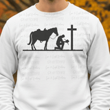 Horse and Cowboy Kneeling at the Cross