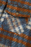 Plaid Collared Neck Jacket with Chest Pockets